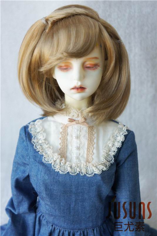 Lovely Short Two Braids Synthetic Mohair Doll Wig JD182