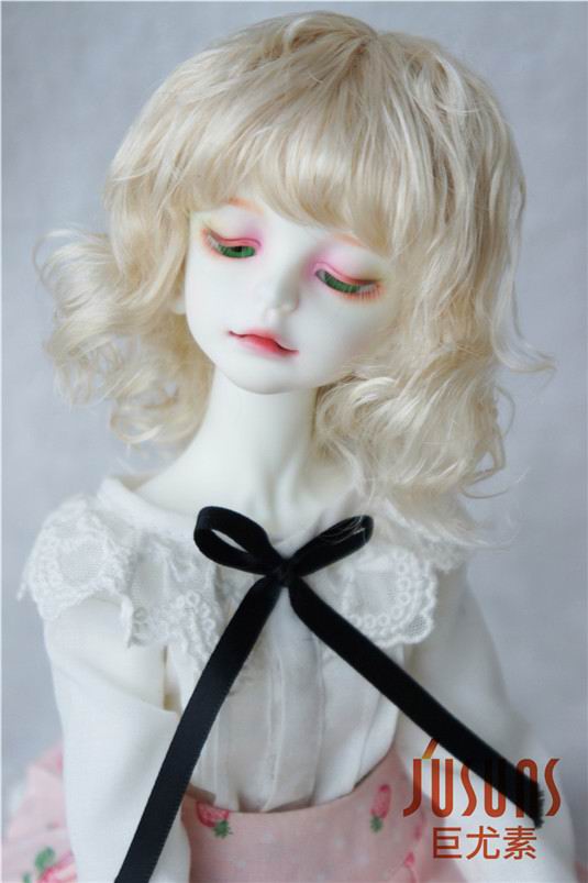 Lady Short Curly BJD Doll Wigs Synthetic Mohair JD260