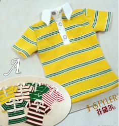 BJD doll clothes 1/3 1/4 1/6 summer T-shirt  striped POLO