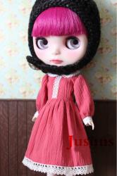Blythe doll Clothes  Retro Red dress + apron