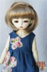 Lovely Short Two Braids Synthetic Mohair Doll Wig JD182