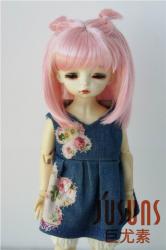 Lovely Pink Color BJD Synthetic Mohair Doll Wig JD352B