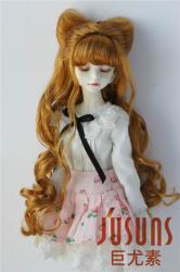 Pretty Bowknot with Long Curly BJD Synthetic Mohair Doll Wigs JD436