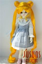 Fashion Yellow Color BJD Kanekalon Fiber Doll Wigs JD197B