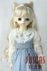 Pretty Bowknot with Long Curly BJD Synthetic Mohair Doll Wigs JD436