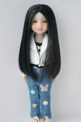 Long Black BJD Synthetic Mohair  Doll Wig JD847