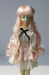 Newly Half-up Hairstyle with Bow BJD Curly Synthetic Mohair Doll Wig JD893